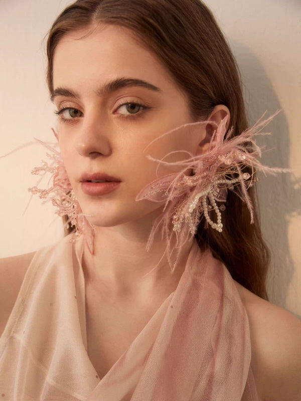 Blush Fairytale Flower Earrings