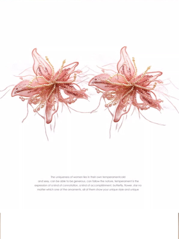 Blush Fairytale Flower Earrings