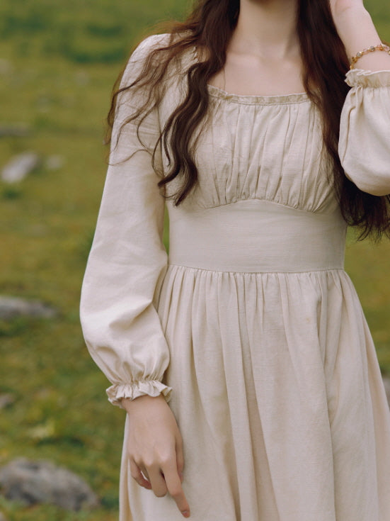 Rustic Fairytale Dress with Lace-Up Vest Set