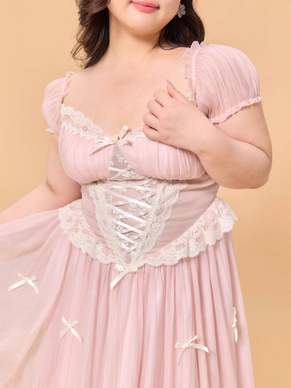 Blush Fairytale Ribbon Corset Dress