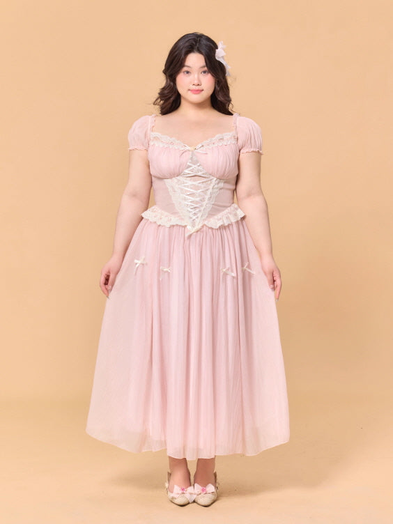 Blush Fairytale Ribbon Corset Dress