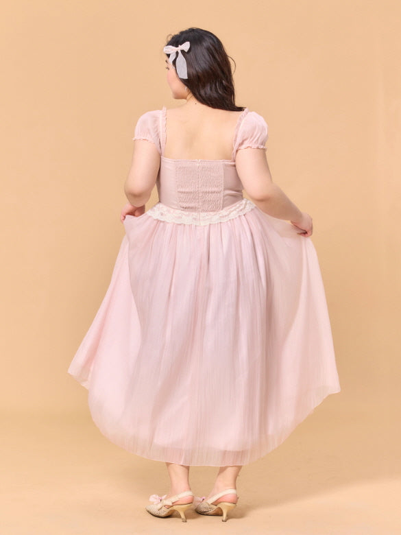 Blush Fairytale Ribbon Corset Dress