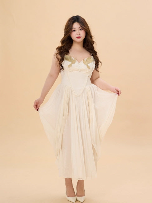 Golden Dove Ivory Dress Plus Size Fairytale Outfit | Vintage Style Golden Dove Ivory Dress Plus Size Fairytale Outfit | Vintage Style