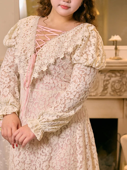 Rose Lace Ribbon Corset Dress