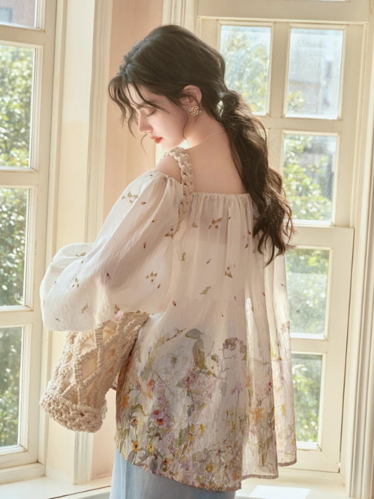 Meadow Bloom Off-Shoulder Top & Maxi Skirt