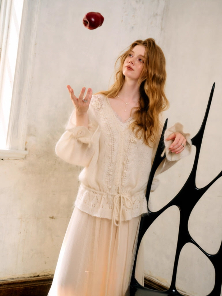 Snow White Vintage Knit Cardigan