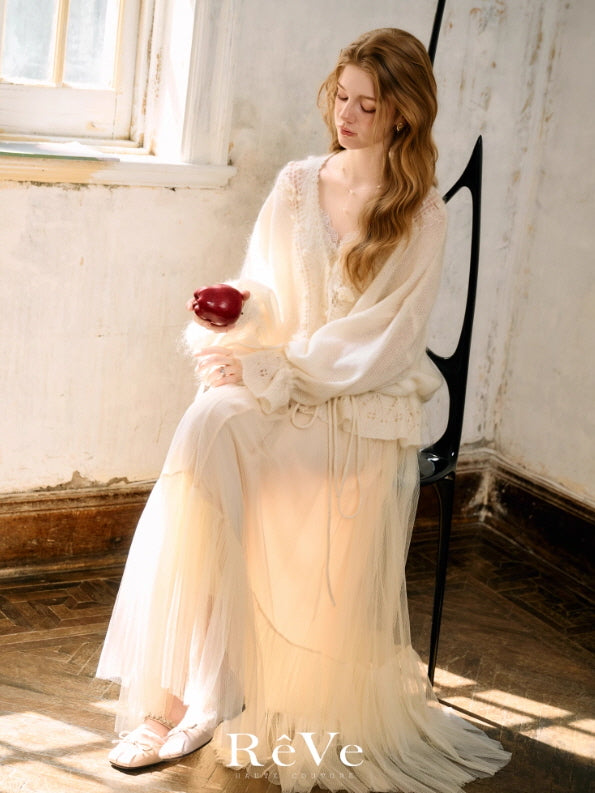 Snow White Vintage Knit Cardigan