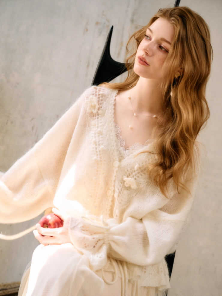 Snow White Vintage Knit Cardigan