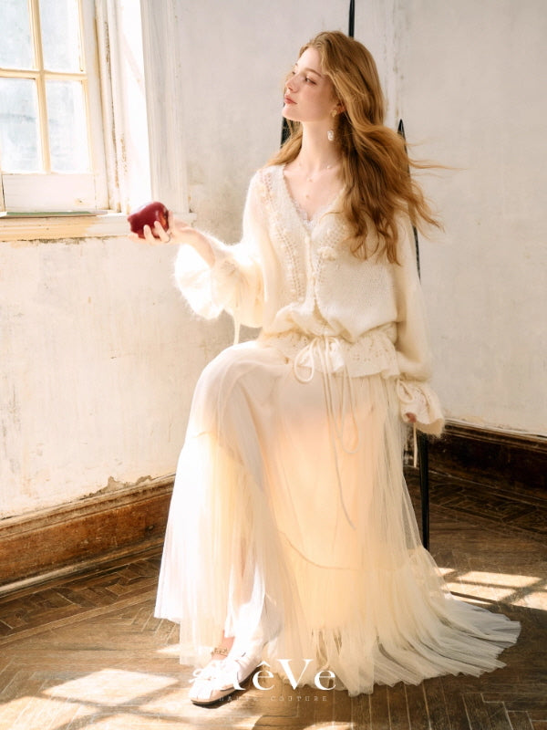Snow White Vintage Knit Cardigan
