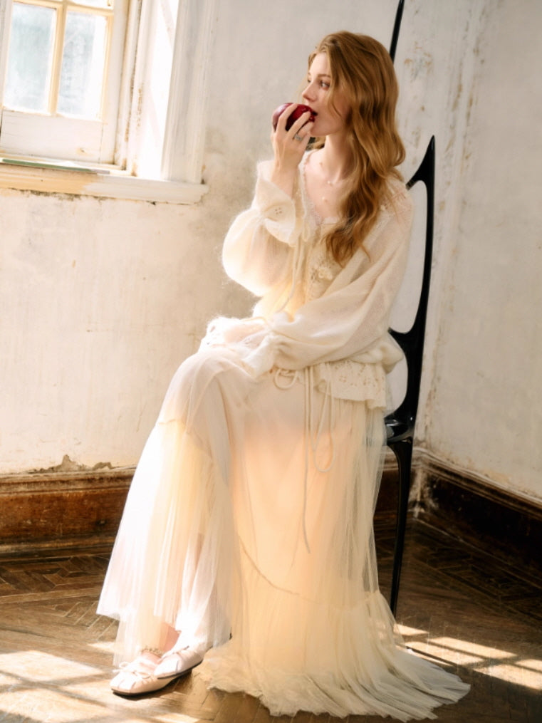 Snow White Vintage Knit Cardigan