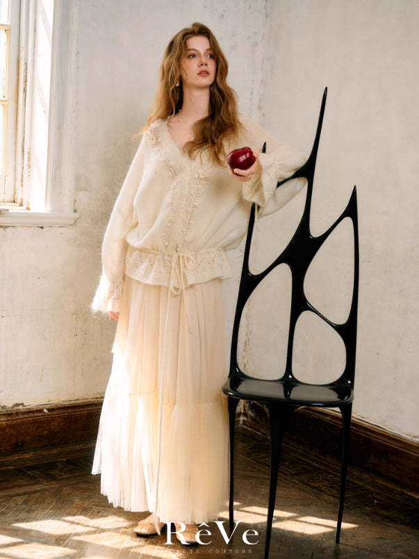 Snow White Vintage Knit Cardigan