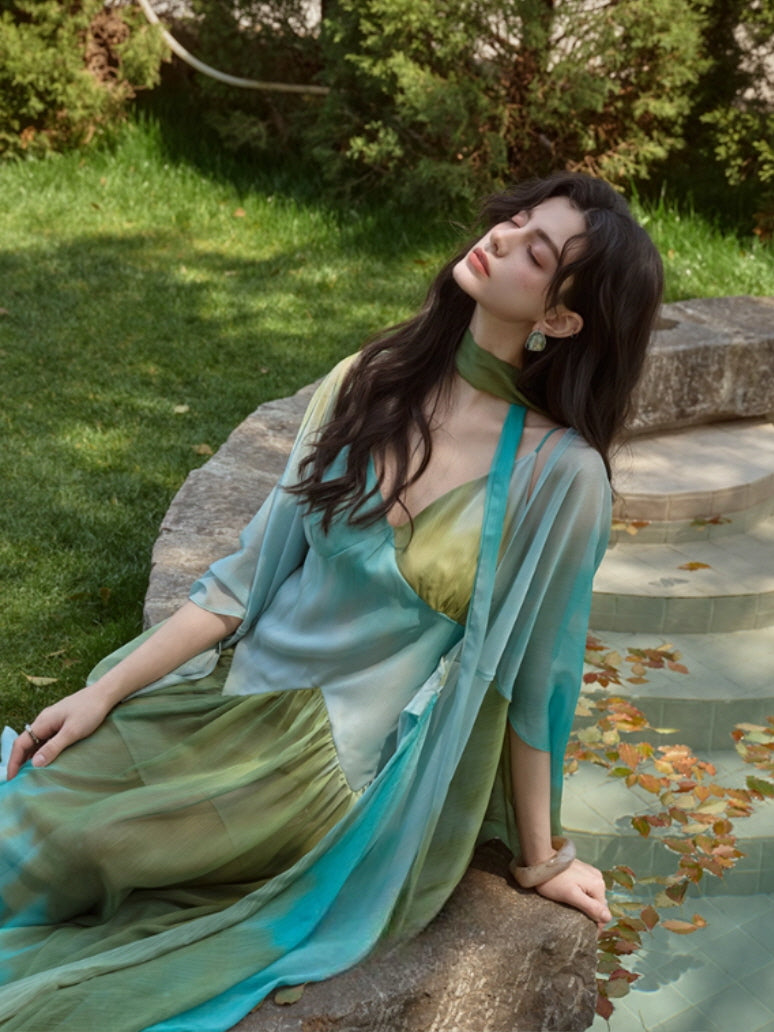 Ocean Breeze Gradient Maxi Dress