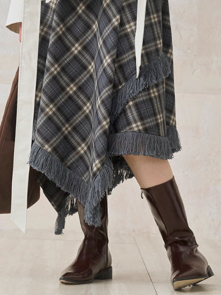 Vintage Check Fringe Dress