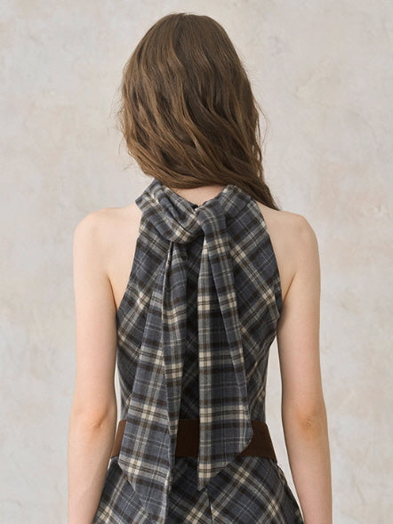 Vintage Check Fringe Dress