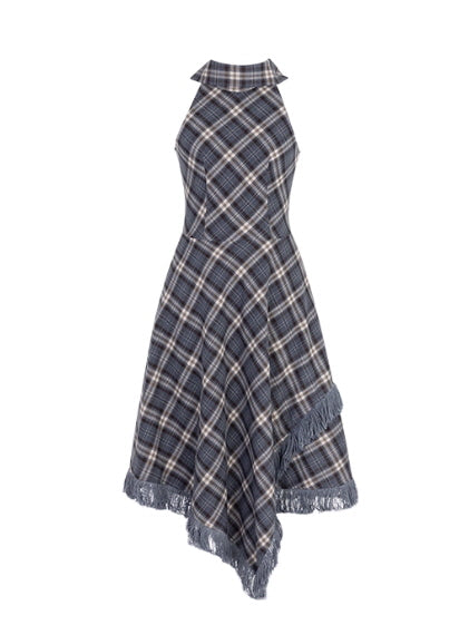 Vintage Check Fringe Dress