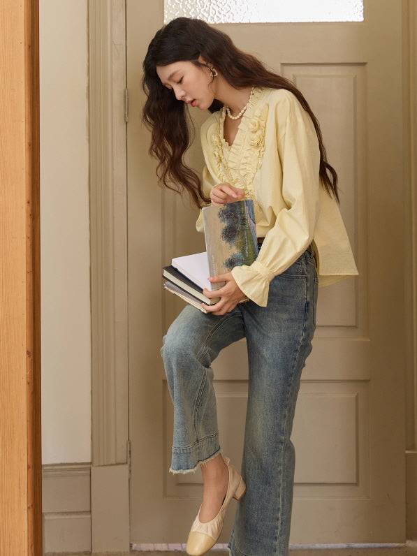 Romantic Ruffle Rose Blouse
