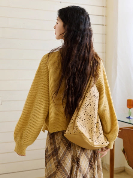 Golden Meadow Knit Camisole & Cardigan Set