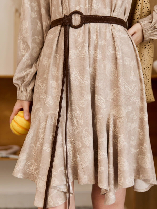 Vintage Paisley Belted Dress