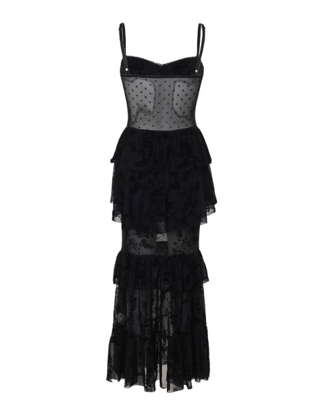 Gothic Tiered Lace Corset Dress