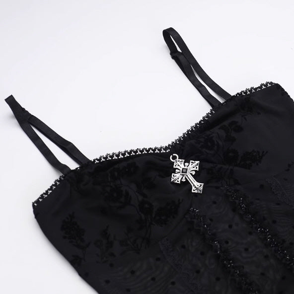 Gothic Tiered Lace Corset Dress