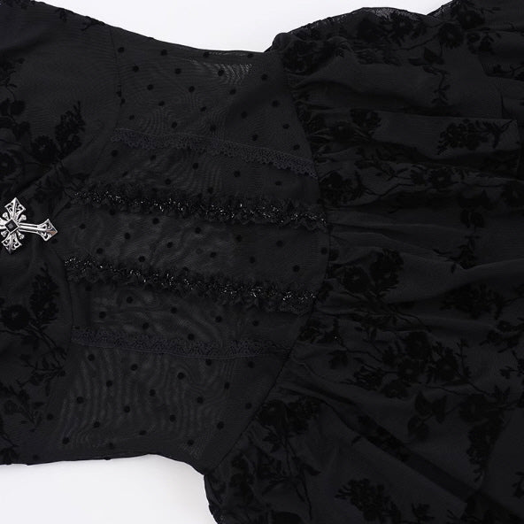 Gothic Tiered Lace Corset Dress