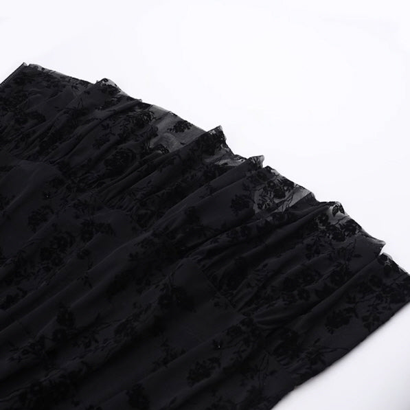 Gothic Tiered Lace Corset Dress