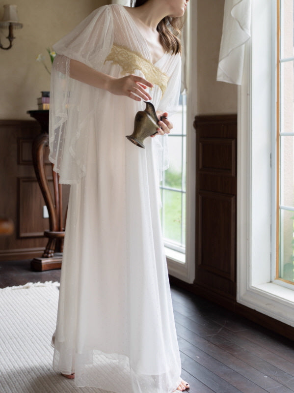Golden Wing Sheer White Nightgown