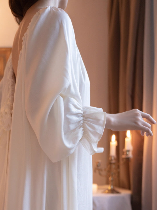 Rose Back Vintage Ivory Nightgown
