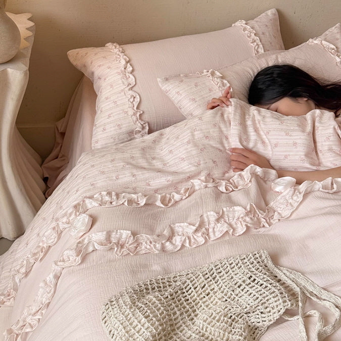 Blush Ruffle Bloom Bedding Set