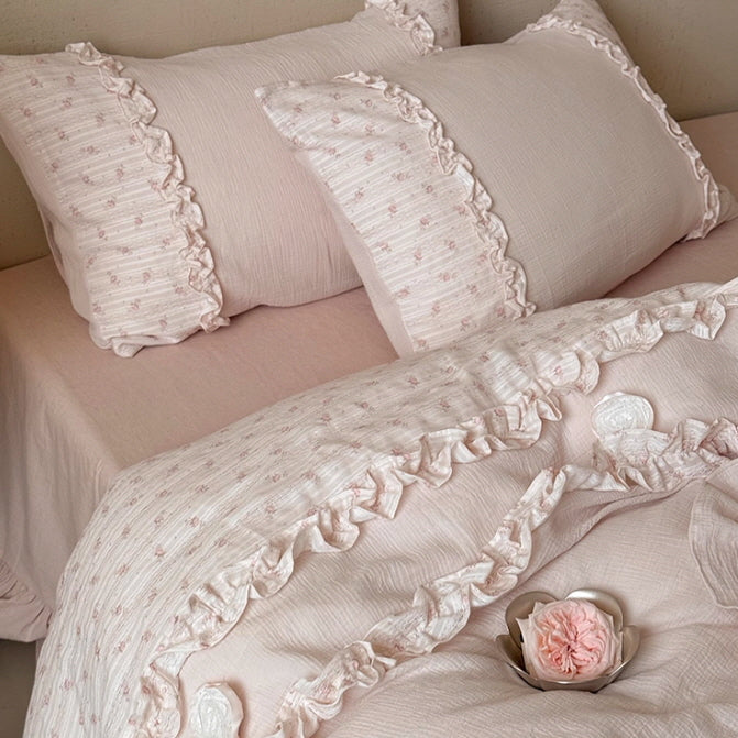 Blush Ruffle Bloom Bedding Set