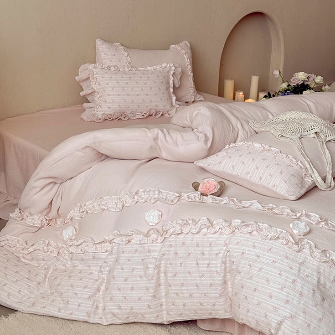 Blush Ruffle Bloom Bedding Set