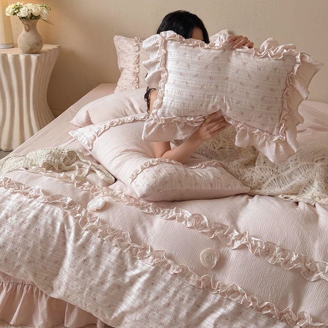 Blush Ruffle Bloom Bedding Set