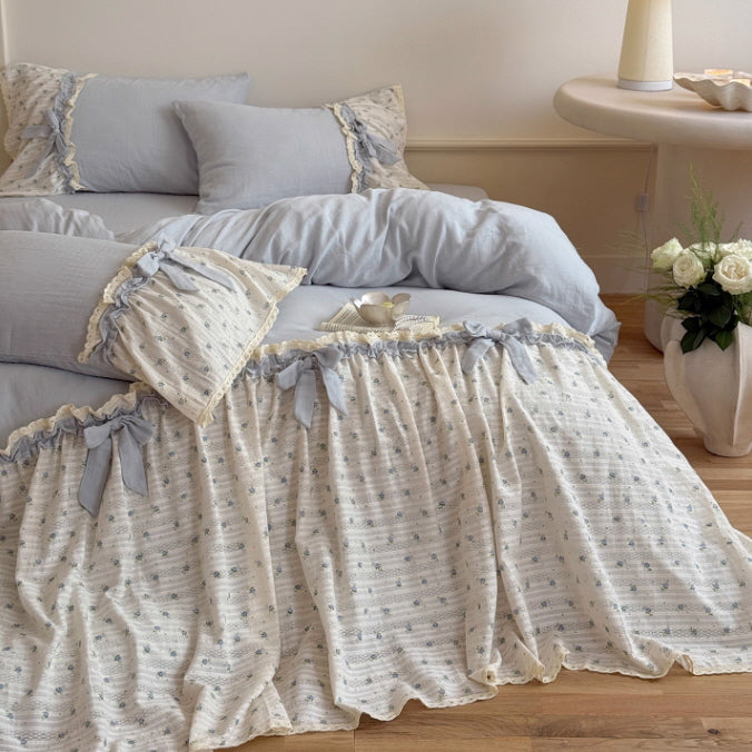 Blue Garden Ribbon Bedding Set