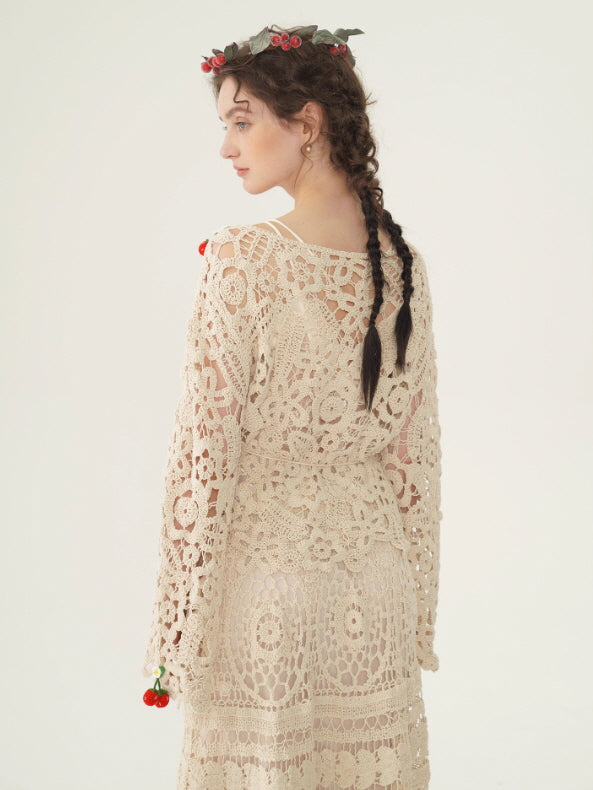 Cherry Garden Crochet Lace Blouse