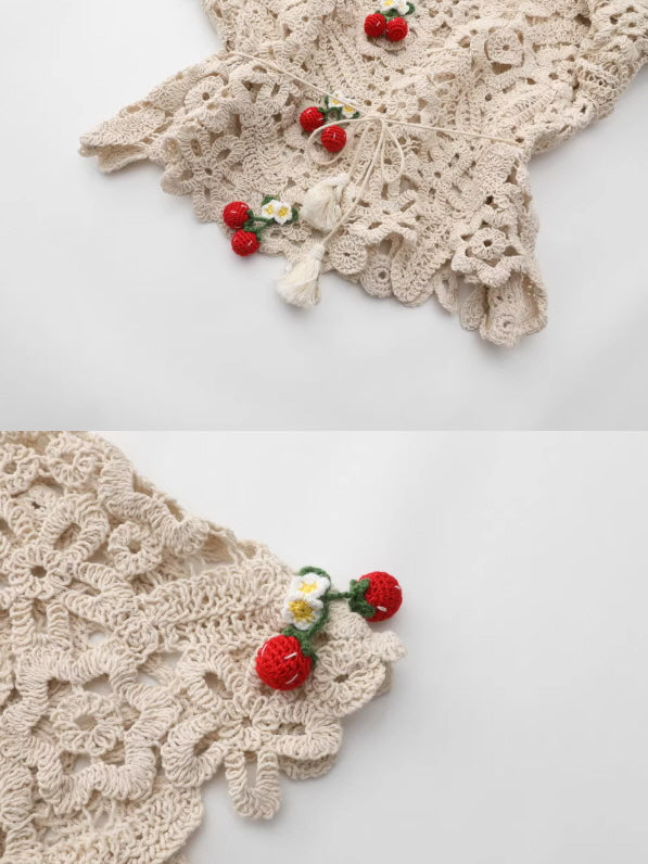 Cherry Garden Crochet Lace Blouse