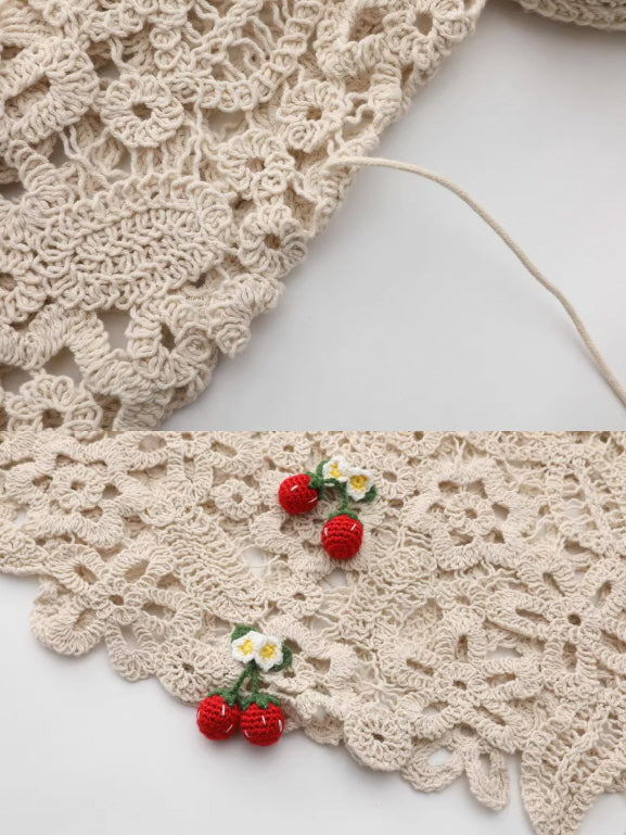 Cherry Garden Crochet Lace Blouse