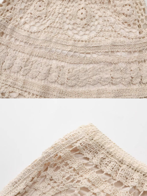 Cherry Garden Crochet Lace Skirt