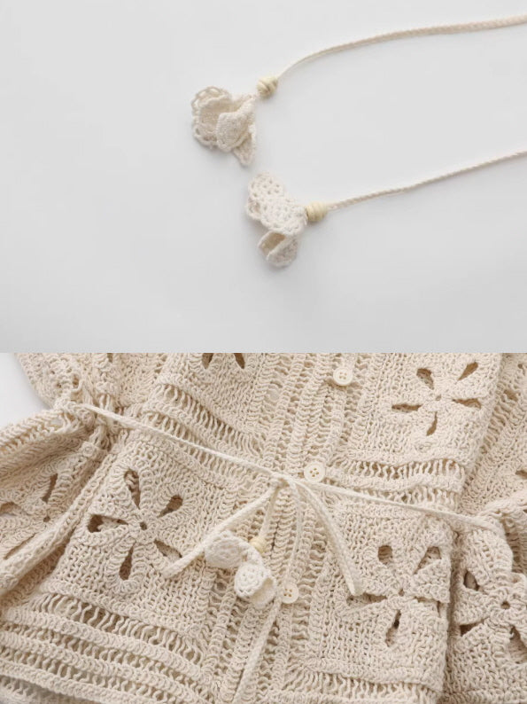 Vintage Lace Collar Crochet Blouse