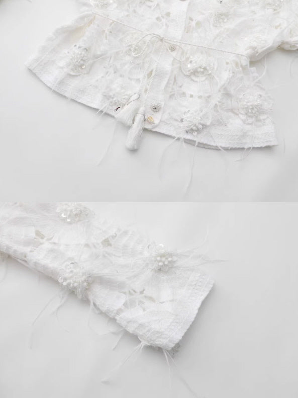 Vintage Lace Collar Crochet Blouse