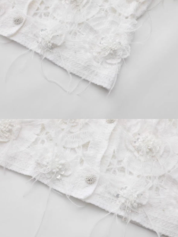 Vintage Lace Collar Crochet Blouse