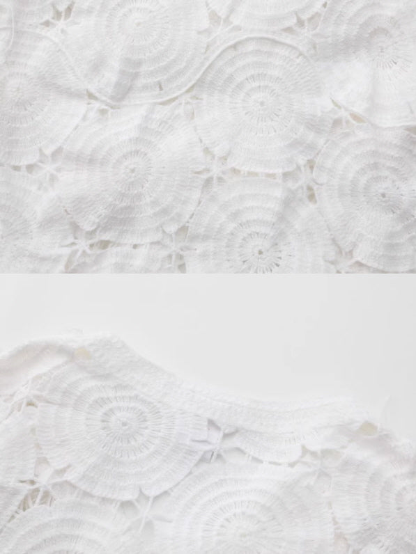 Vintage Lace Collar Crochet Blouse