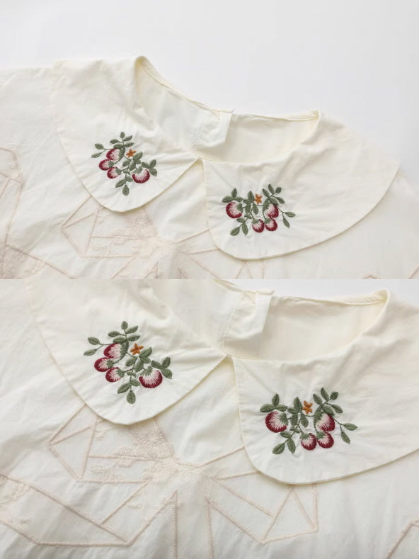 Forest Berry Lace Collar Blouse
