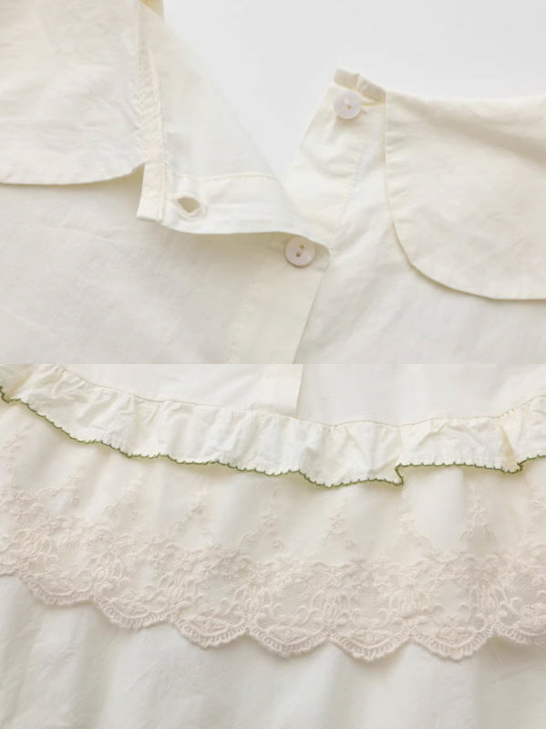 Forest Berry Lace Collar Blouse