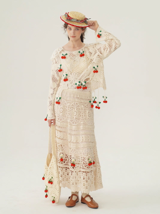 Cherry Crochet Garden Blouse