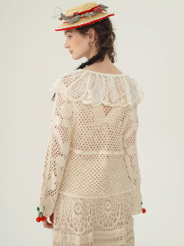 Cherry Crochet Garden Blouse
