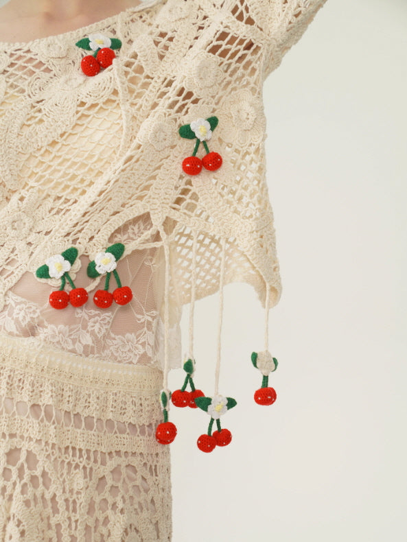 Cherry Crochet Garden Blouse