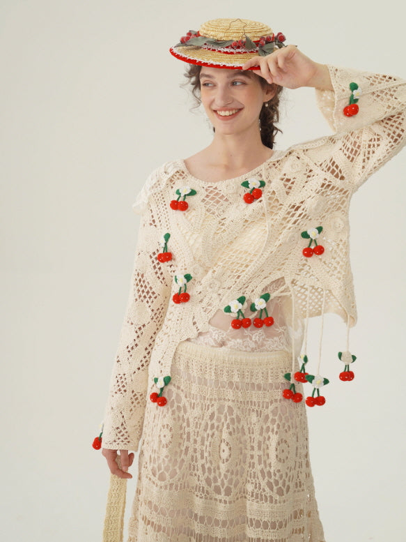 Cherry Crochet Garden Blouse