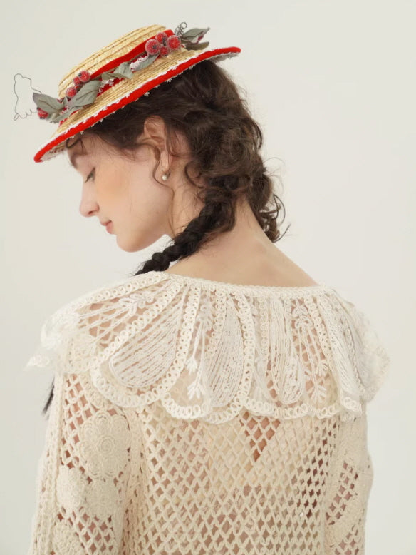 Cherry Crochet Garden Blouse