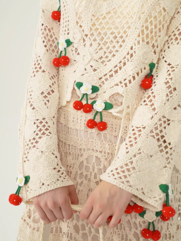 Cherry Crochet Garden Blouse
