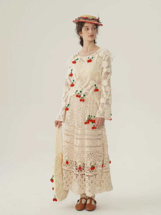 Cherry Crochet Garden Blouse